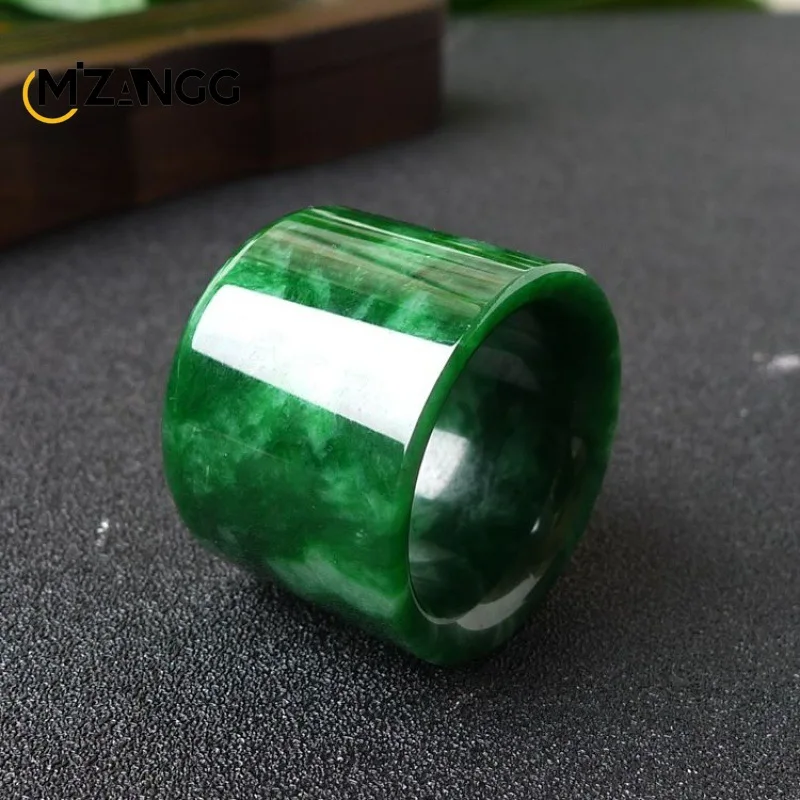 Men Fashion Rave - Doğal Myanmar Jadeite yüzük çin oyma