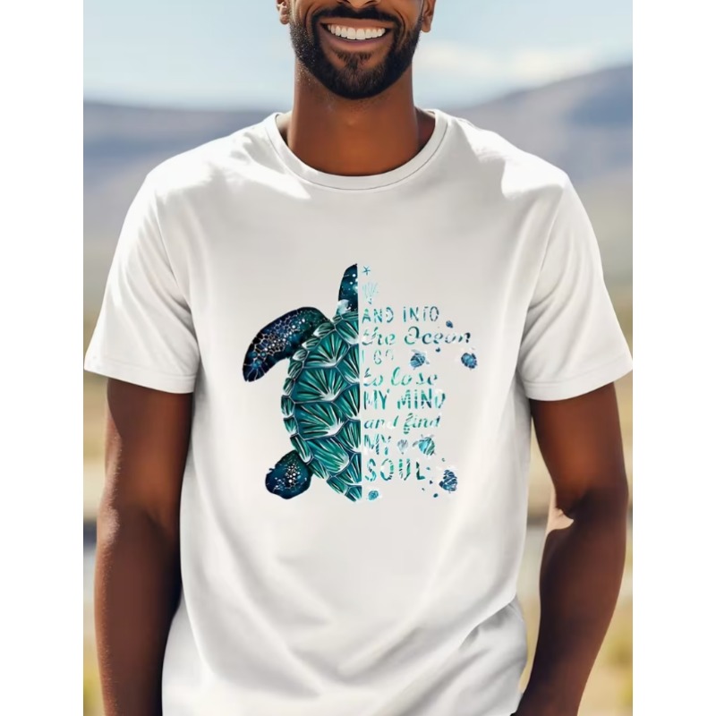 Mens Fashion Young - 2026 Yeni Erkek Tişörtü Deniz Kaplumbağası
