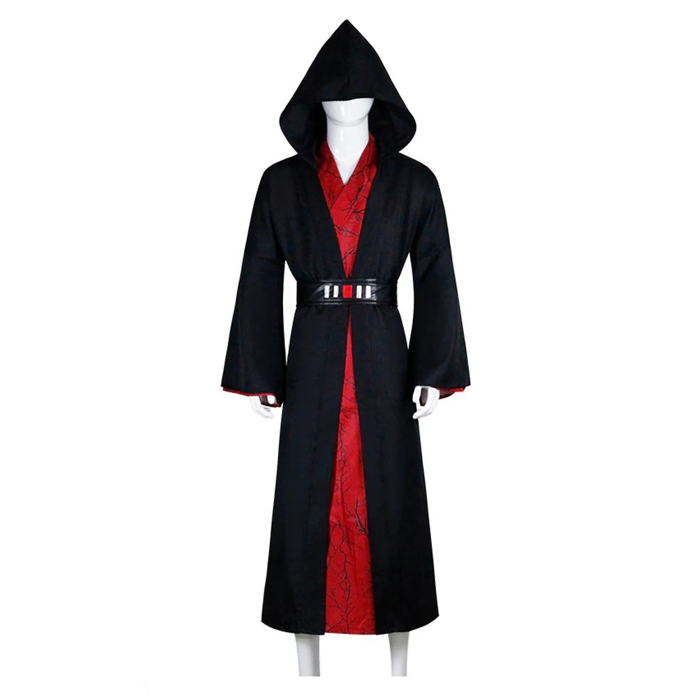 Mens Fashion Jumpsuit - Sheev Palpatine Kapüşonlu Pelerin Siyah Robe