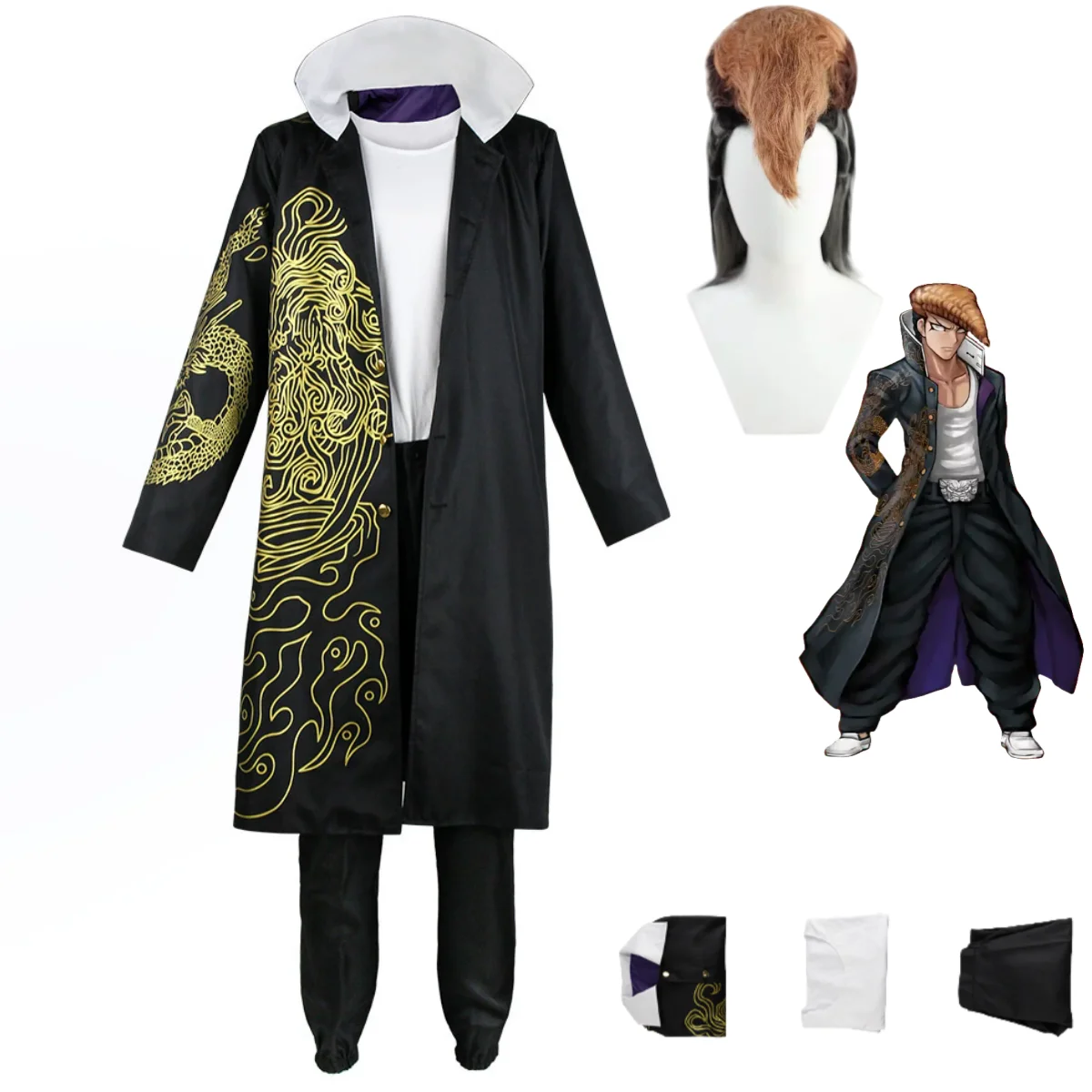 Trench Coat Men - Anime Oyunu Mondo Owada Uzun Kollu