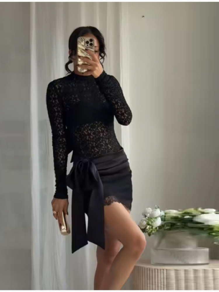 Moda Siyah Dantel Takım Saten  - Mens Fashion Young incelemesi ve fiyatı