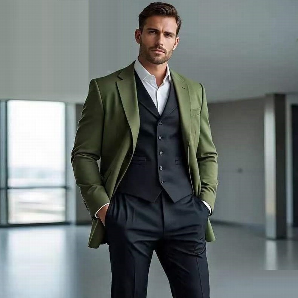 Moda Ordu Yeşili ve Siyah Resm - Jacket Mens Fashion incelemesi ve fiyatı